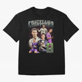 Cristiano Ronaldo Bootleg design Oversized T-Shirt Capture the FIFA World Cup 2026 Group Stage Journey through Haaland and Mbappe Highlights, Argentina and Brazil Pride, Worldwide Fan Energy, Dramatic Goals, Stadium Lights and Championship