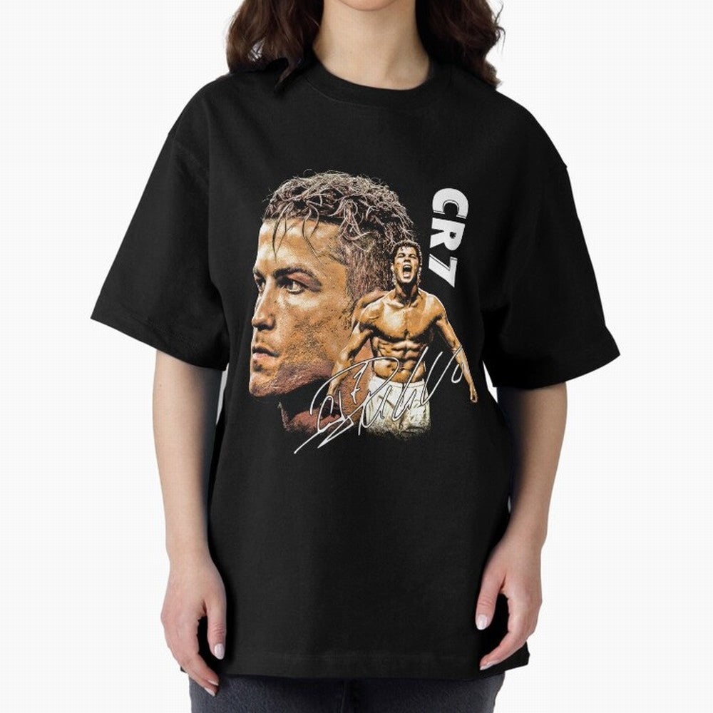 Cristiano Ronaldo Football Legend T-Shirt Oversized T-Shirt Stand with Global Football Passion for FIFA World Cup 2026 USA Canada Mexico, Capturing Messi, Spain and Netherlands, Soccer Culture, Superstar Moments, National Team Dreams and