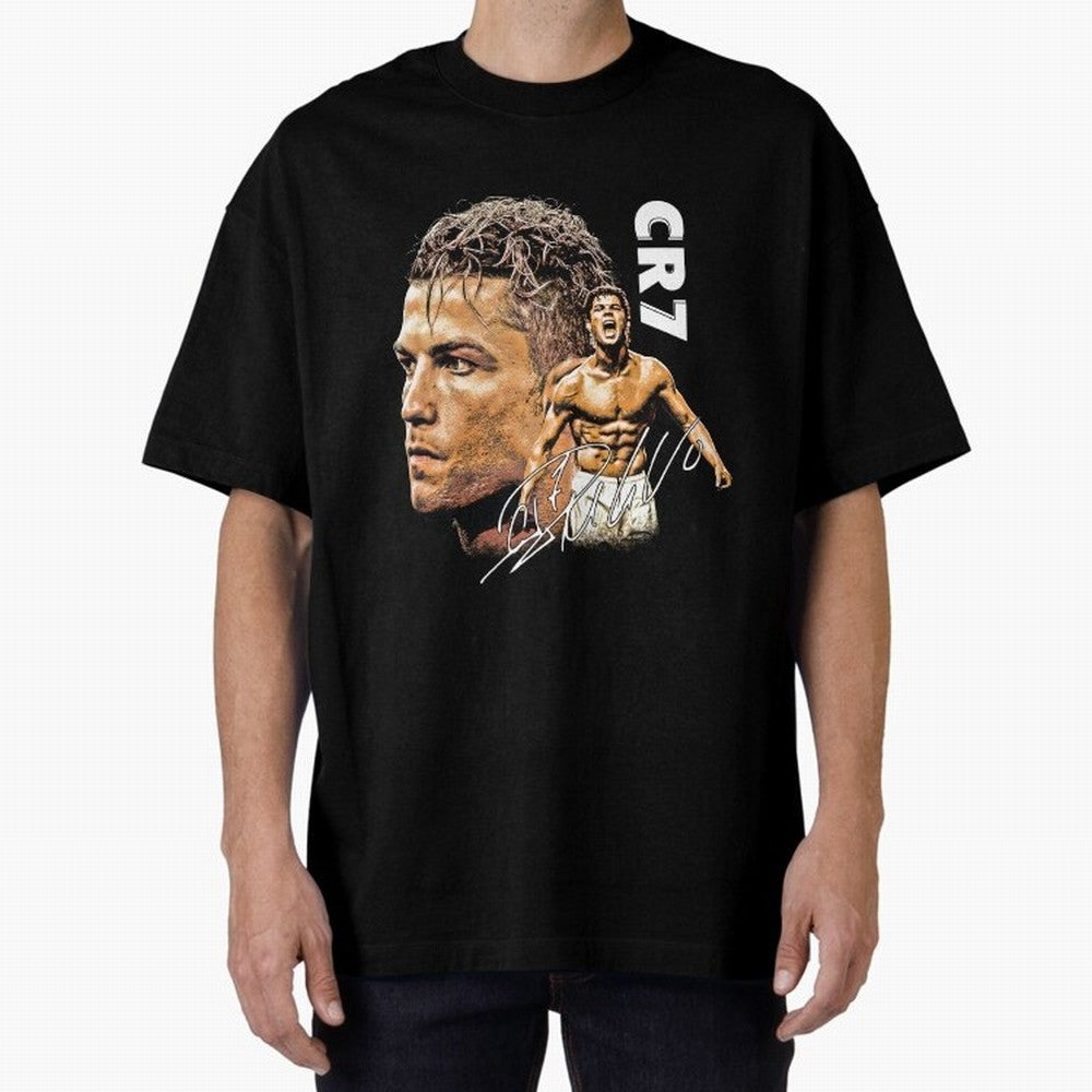 Cristiano Ronaldo Football Legend T-Shirt Oversized T-Shirt Stand with Global Football Passion for FIFA World Cup 2026 USA Canada Mexico, Capturing Messi, Spain and Netherlands, Soccer Culture, Superstar Moments, National Team Dreams and