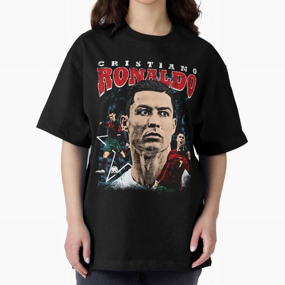 Cristiano Ronaldo CR7 Iconic T-Shirt Oversized T-Shirt Live the Energy of FIFA World Cup 2026 Spirit, with Argentina and Brazil, Messi, CR7 and Mbappe, Sports Nostalgia, International Competition, Famous Players and Unforgettable Victories; Ideal