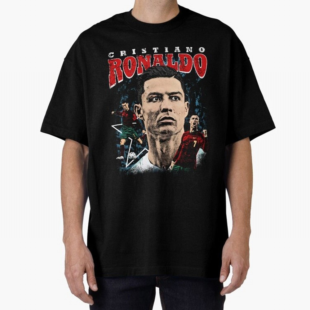 Cristiano Ronaldo CR7 Iconic T-Shirt Oversized T-Shirt Live the Energy of FIFA World Cup 2026 Spirit, with Argentina and Brazil, Messi, CR7 and Mbappe, Sports Nostalgia, International Competition, Famous Players and Unforgettable Victories; Ideal