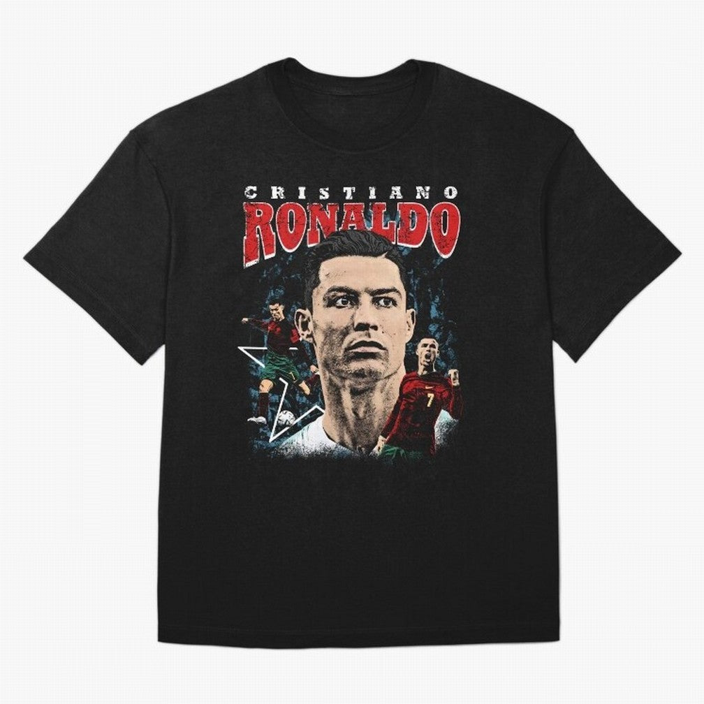 Cristiano Ronaldo CR7 Iconic T-Shirt Oversized T-Shirt Live the Energy of FIFA World Cup 2026 Spirit, with Argentina and Brazil, Messi, CR7 and Mbappe, Sports Nostalgia, International Competition, Famous Players and Unforgettable Victories; Ideal