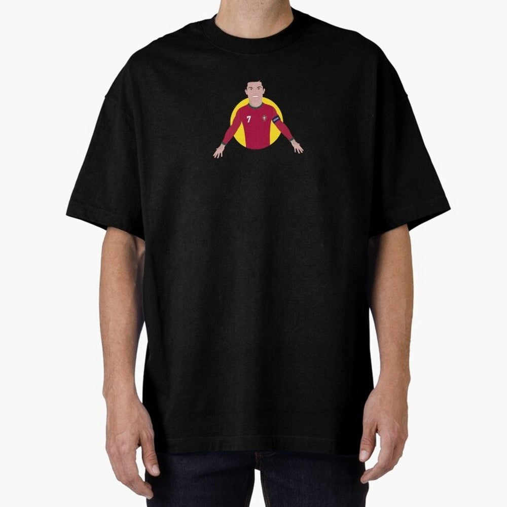 Goat Cr7 Portugal Cristiano Ronaldo Cieszynka siuuuuuuu Oversized T-Shirt Carry the Dream of FIFA World Cup 2026 Group Stage Centered on CR7 and Messi, France and Portugal Energy, Fan Favorite Moments, National Team Passion, Big Match Drama and