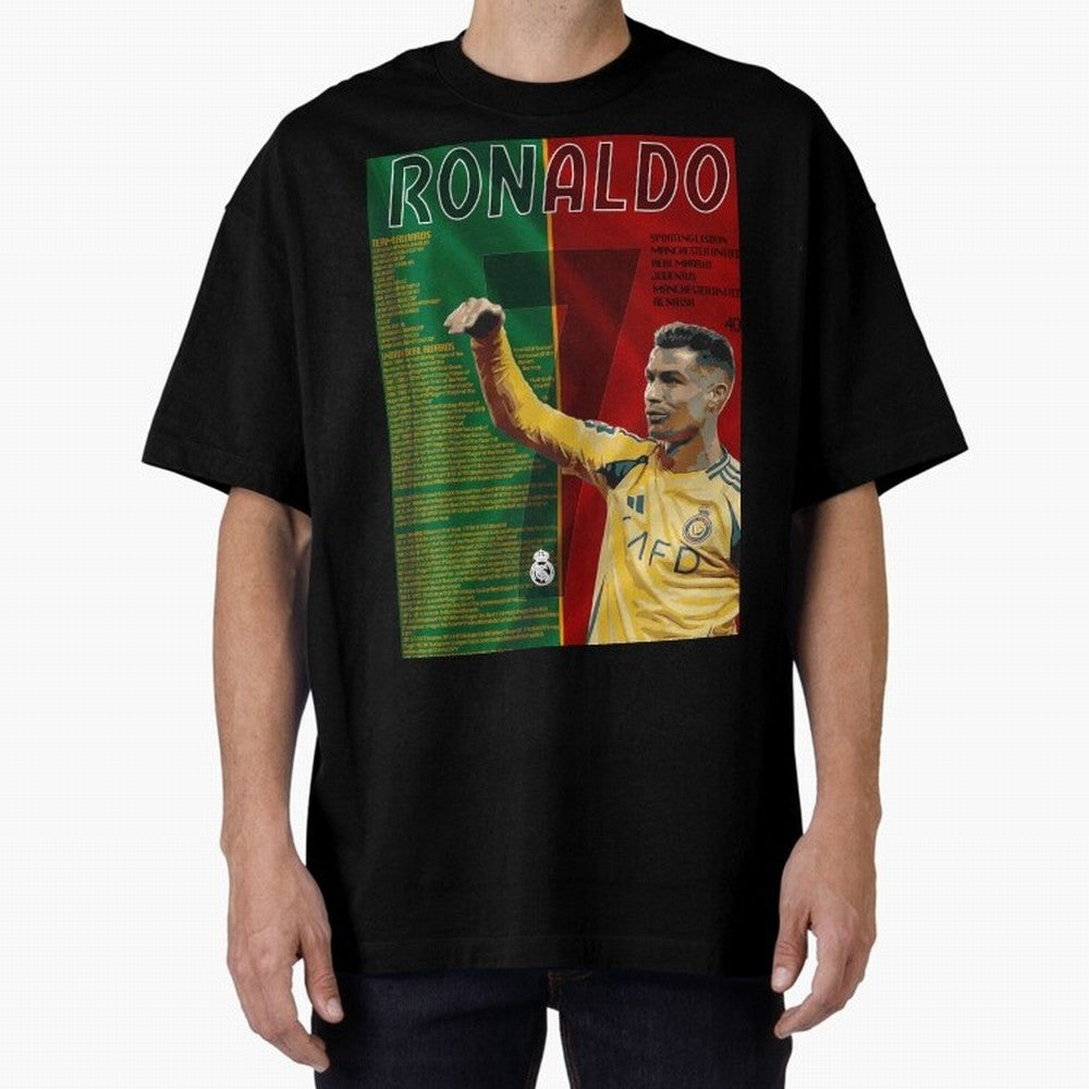 cristiano ronaldo 40th birthday tribute poster Oversized T-Shirt Bring World Football Passion into FIFA World Cup 2026 USA Canada Mexico Driven by Mbappe, England, France and Netherlands Energy, Sports Nostalgia, International Competition, Famous