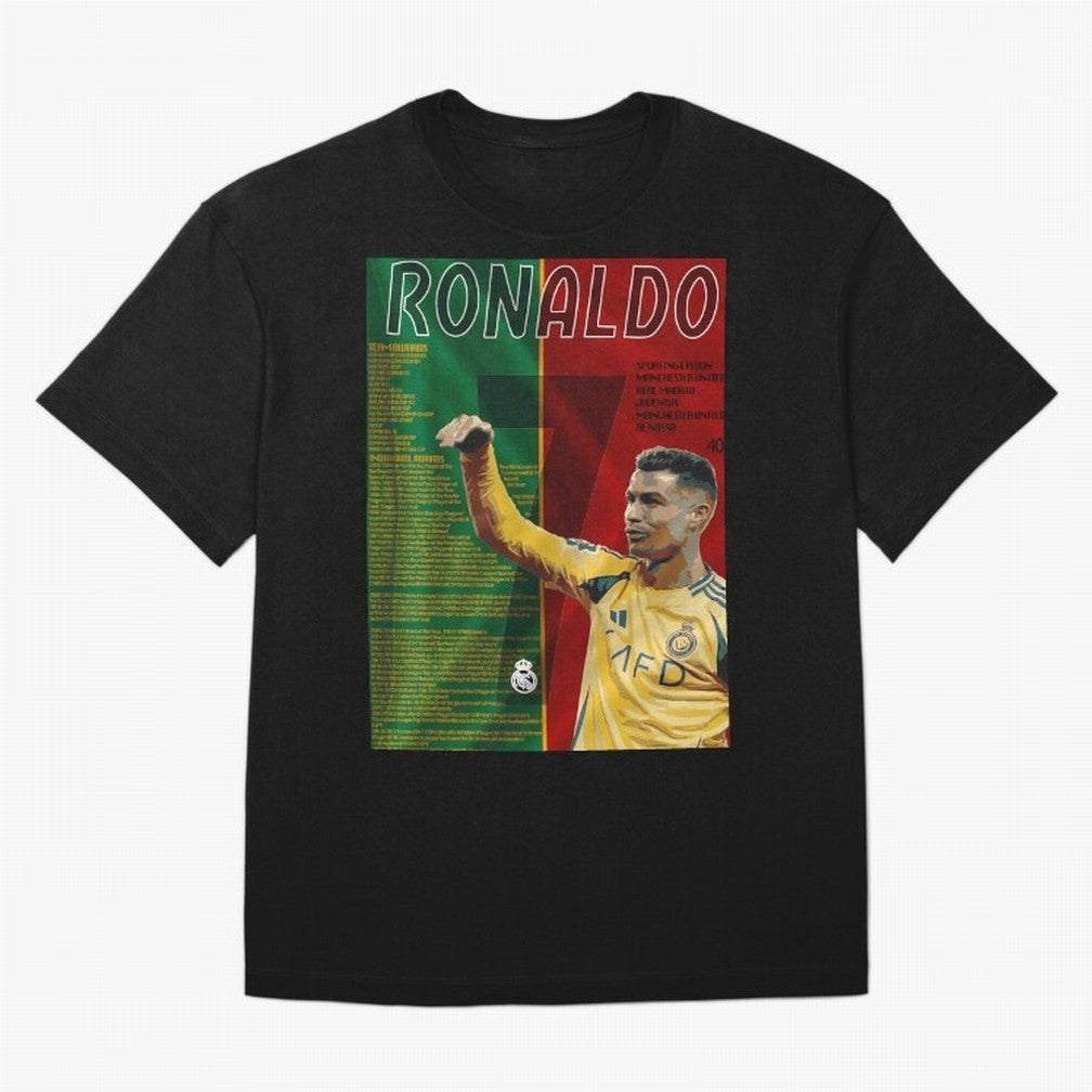 cristiano ronaldo 40th birthday tribute poster Oversized T-Shirt Bring World Football Passion into FIFA World Cup 2026 USA Canada Mexico Driven by Mbappe, England, France and Netherlands Energy, Sports Nostalgia, International Competition, Famous