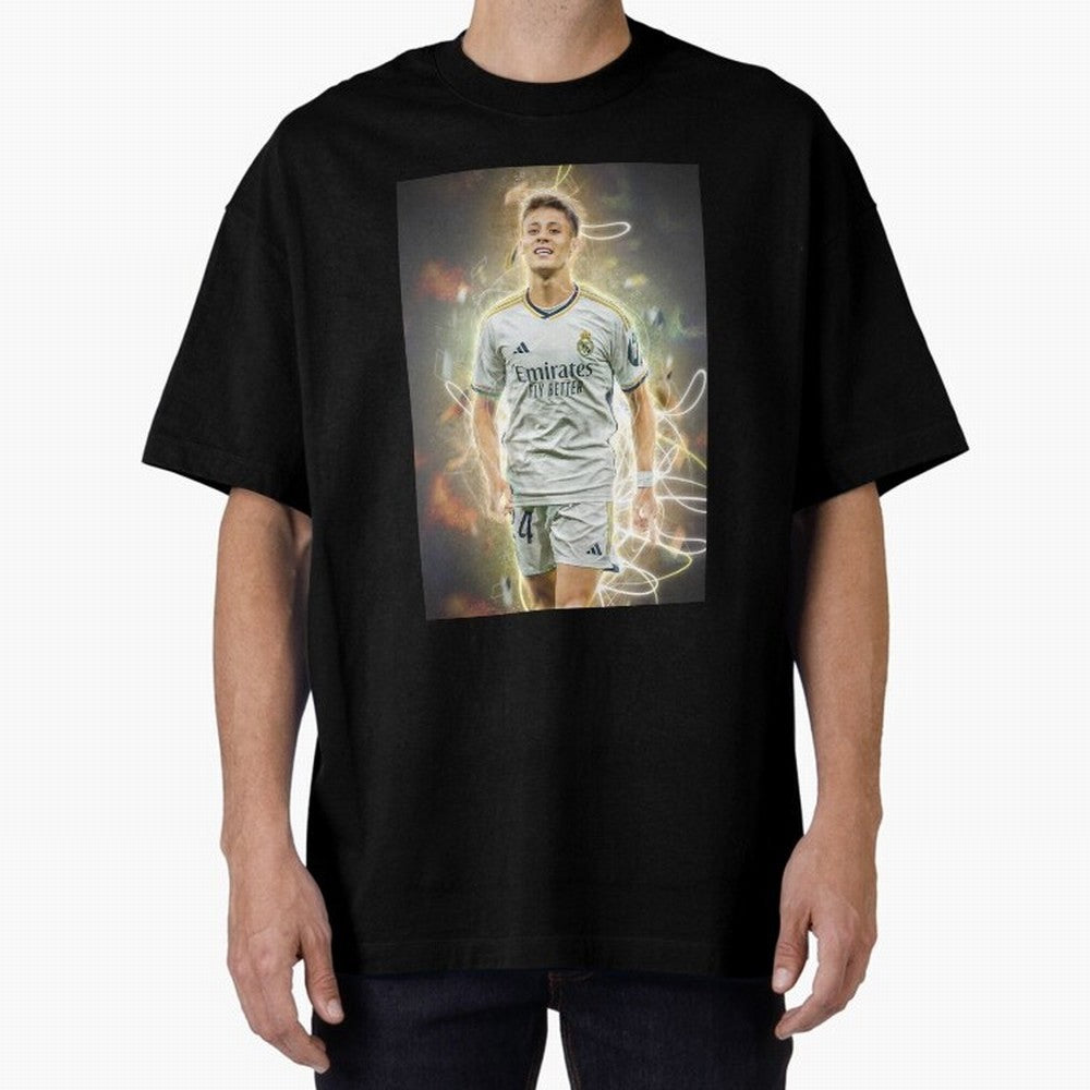 Arda Guler Oversized T-Shirt Support the Legends of FIFA World Cup 2026 Group Stage Centered on Haaland and Mbappe, England, France and Netherlands Energy, Championship Spirit, Famous Goals, Roaring Crowds and International Football Unity; Created