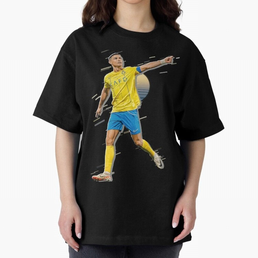 Ronaldo al nassr Oversized T-Shirt Refresh Match Day Hype around FIFA World Cup 2026 USA Canada Mexico, CR7 and Messi, France and Portugal, Championship Spirit, Famous Goals, Roaring Crowds and International Football Unity; Ideal for Football Dads,