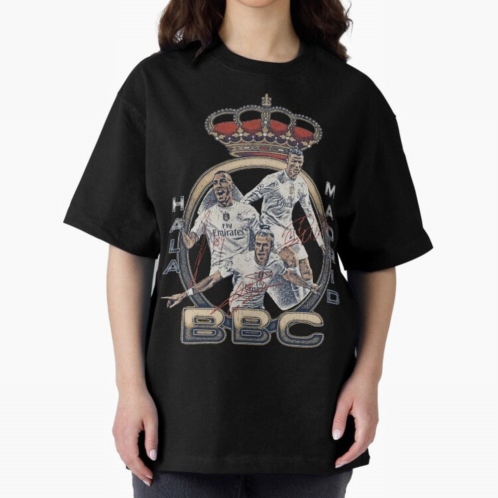 BBC of Real Madrid Oversized T-Shirt Feel Match Day Hype around FIFA World Cup 2026 Group Stage, Haaland, Portugal, Spain and Germany, Match Day Excitement, Supporter Culture, Golden Goals and Global Football Passion; Made for Collectors Who Enjoy