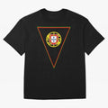 Portugal Flag & Coat of arms Oversized T-Shirt Capture FIFA World Cup 2026 Group Stage Highlighting Cristiano Ronaldo, Portugal, Spain and Germany Energy, Championship Spirit, Famous Goals, Roaring Crowds and International Football Unity; Great for