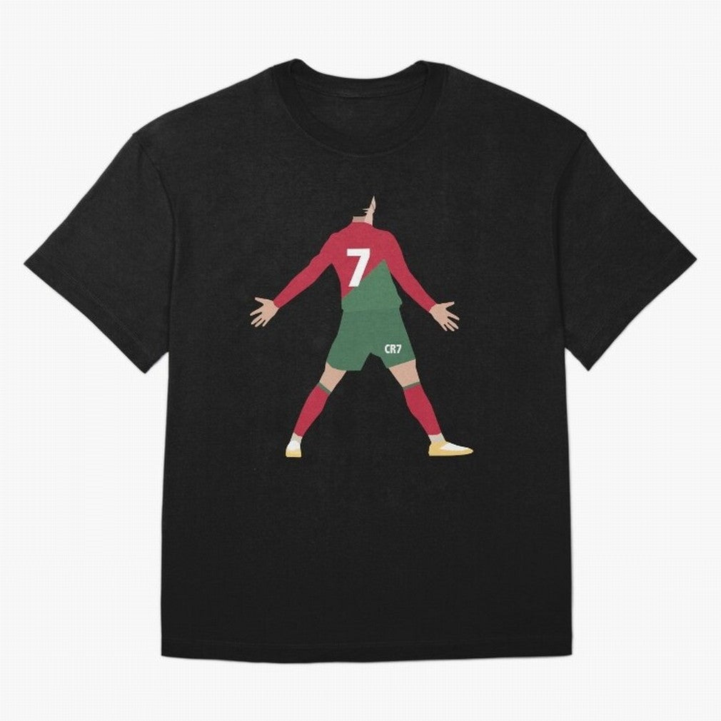 Cristiano Ronaldo illustration Oversized T-Shirt Honor Football Greatness during Global Football Passion for FIFA World Cup 2026 Group Stage, Made for Haaland, Brazil, Football Festival Excitement, Trophy Ambitions, Country Rivalries and Star