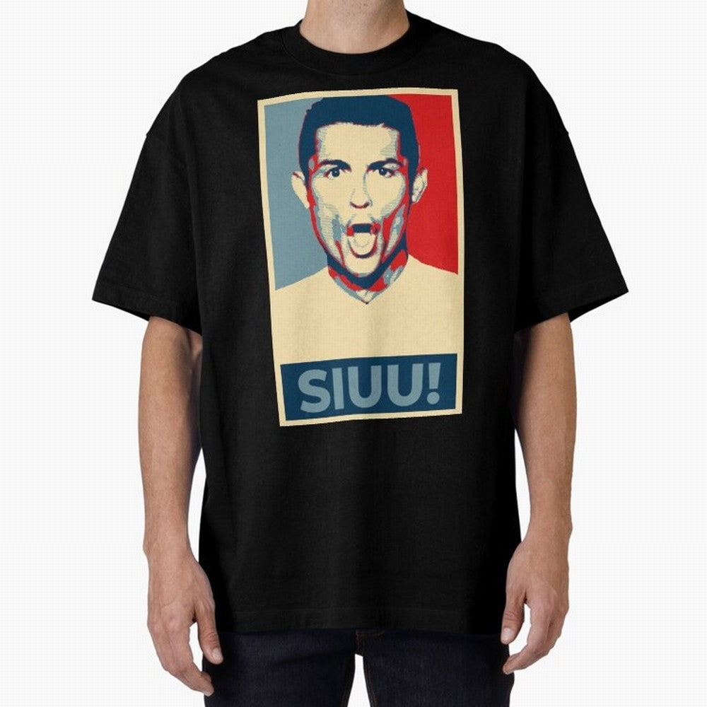 Ronaldo Siuu! - Hope Oversized T-Shirt Stand with FIFA World Cup 2026 Group Stage Centered on Haaland, France Energy, Match Day Excitement, Supporter Culture, Golden Goals and Global Football Passion; Ideal for Fans Who Follow Messi, Cristiano
