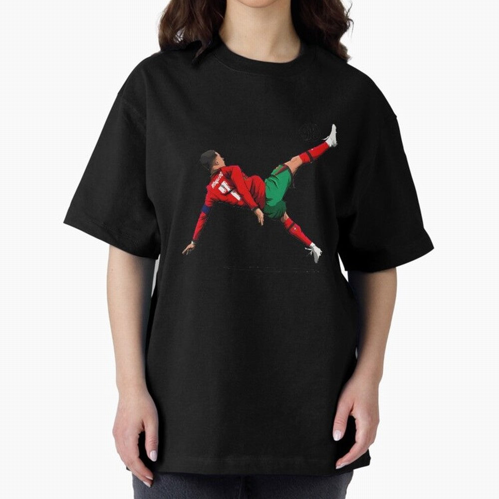 Cristiano Ronaldo 910th Goal Bicycle Kick Tribute Oversized T-Shirt Make Every Match About the FIFA World Cup 2026 Group Stage Journey through Messi, CR7 and Mbappe Highlights, Portugal Pride, Supporter Pride, Iconic Celebrations, Legendary Names
