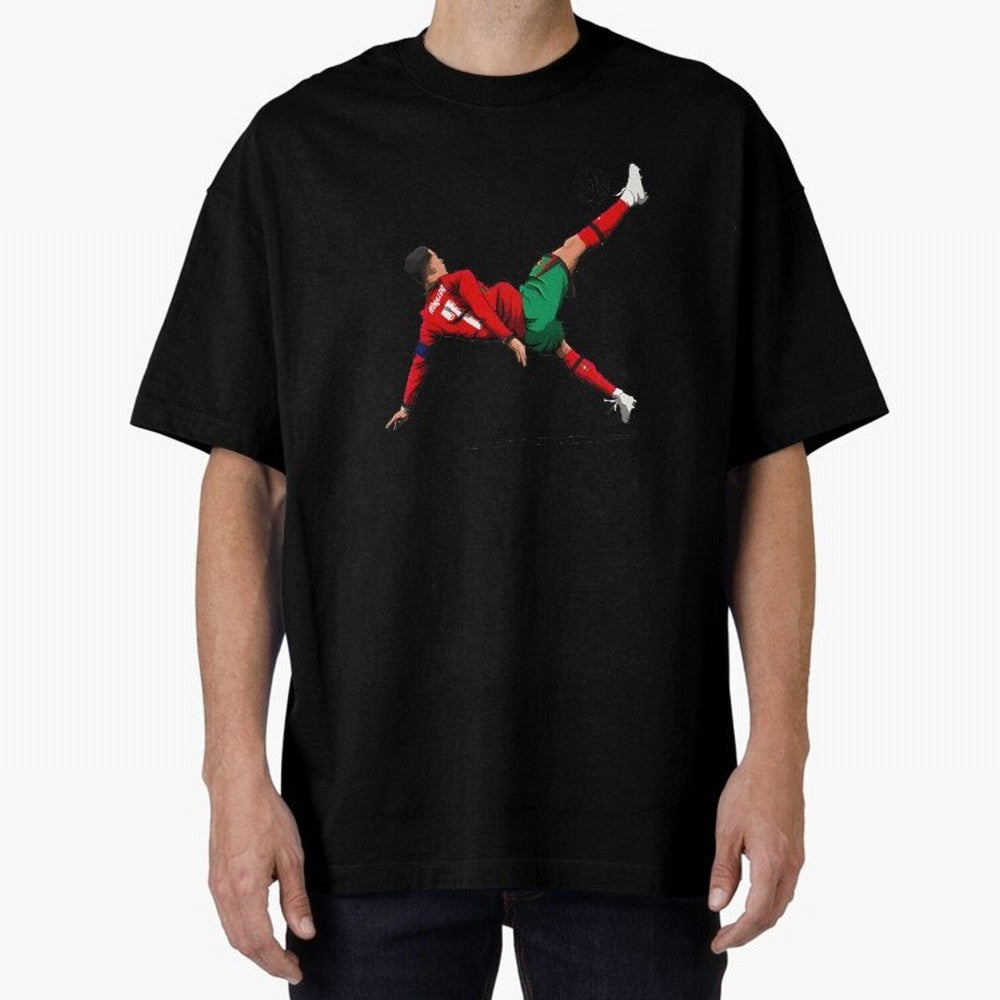 Cristiano Ronaldo 910th Goal Bicycle Kick Tribute Oversized T-Shirt Make Every Match About the FIFA World Cup 2026 Group Stage Journey through Messi, CR7 and Mbappe Highlights, Portugal Pride, Supporter Pride, Iconic Celebrations, Legendary Names