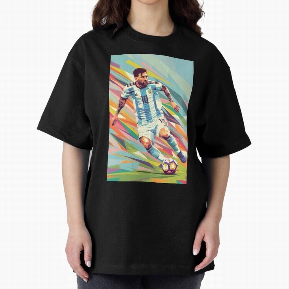 Messi in action Graphic poster design Oversized T-Shirt Support FIFA World Cup 2026 USA Canada Mexico Filled with Cristiano Ronaldo, Haaland and CR7, Spain and Netherlands Energy, Soccer Culture, Superstar Moments, National Team Dreams and
