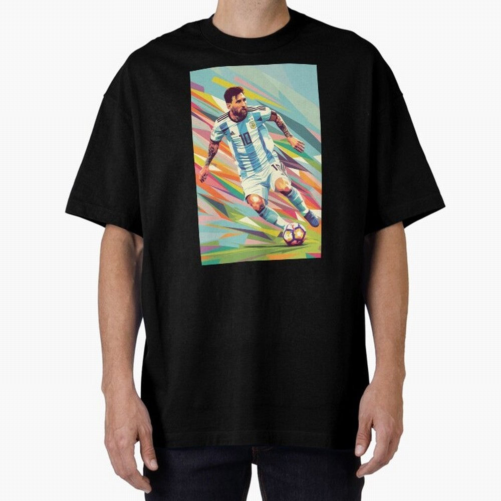 Messi in action Graphic poster design Oversized T-Shirt Support FIFA World Cup 2026 USA Canada Mexico Filled with Cristiano Ronaldo, Haaland and CR7, Spain and Netherlands Energy, Soccer Culture, Superstar Moments, National Team Dreams and