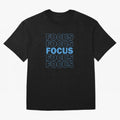 Focus Focus Focus (Blue) Oversized T-Shirt Elevate FIFA World Cup 2026 for Fans of Haaland and France, Bringing Vintage Soccer Flavor, Modern Football Stars, National Flags and Final Night Emotion; Ideal for Fans Who Follow Messi, Cristiano