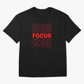 Focus Focus Focus (Red) Oversized T-Shirt Bring Retro Soccer Energy to FIFA World Cup 2026 USA Canada Mexico for Fans of Messi, CR7 and Mbappe and Germany, Bringing Worldwide Fan Energy, Dramatic Goals, Stadium Lights and Championship Celebrations;