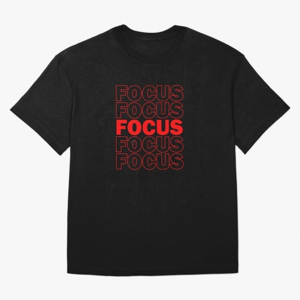 Focus Focus Focus (Red) Oversized T-Shirt Bring Retro Soccer Energy to FIFA World Cup 2026 USA Canada Mexico for Fans of Messi, CR7 and Mbappe and Germany, Bringing Worldwide Fan Energy, Dramatic Goals, Stadium Lights and Championship Celebrations;