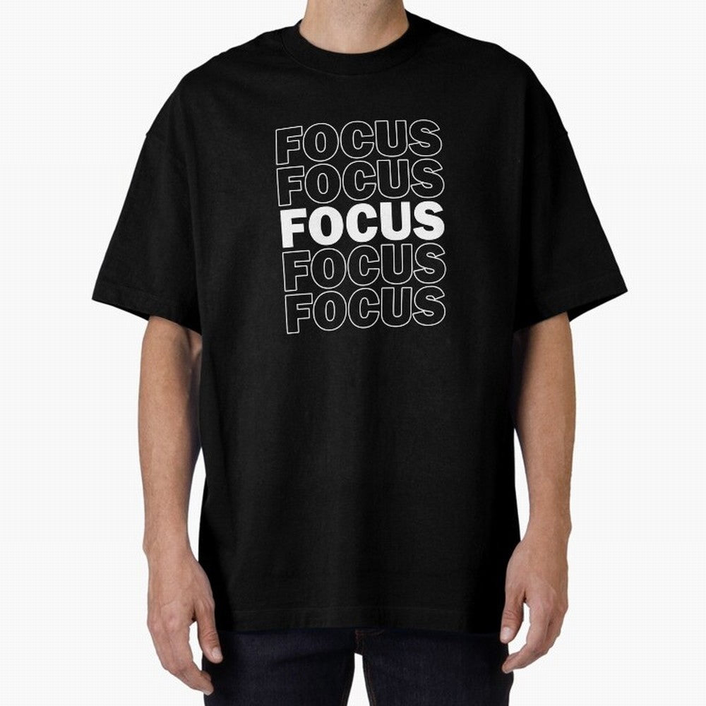 Focus Focus Focus (White Design) Oversized T-Shirt Upgrade Global Football Passion for FIFA World Cup 2026, Made for Haaland, Spain, Classic Soccer Heritage, Championship Pressure, Fan Loyalty and International Pride; Made for Collectors Who Enjoy