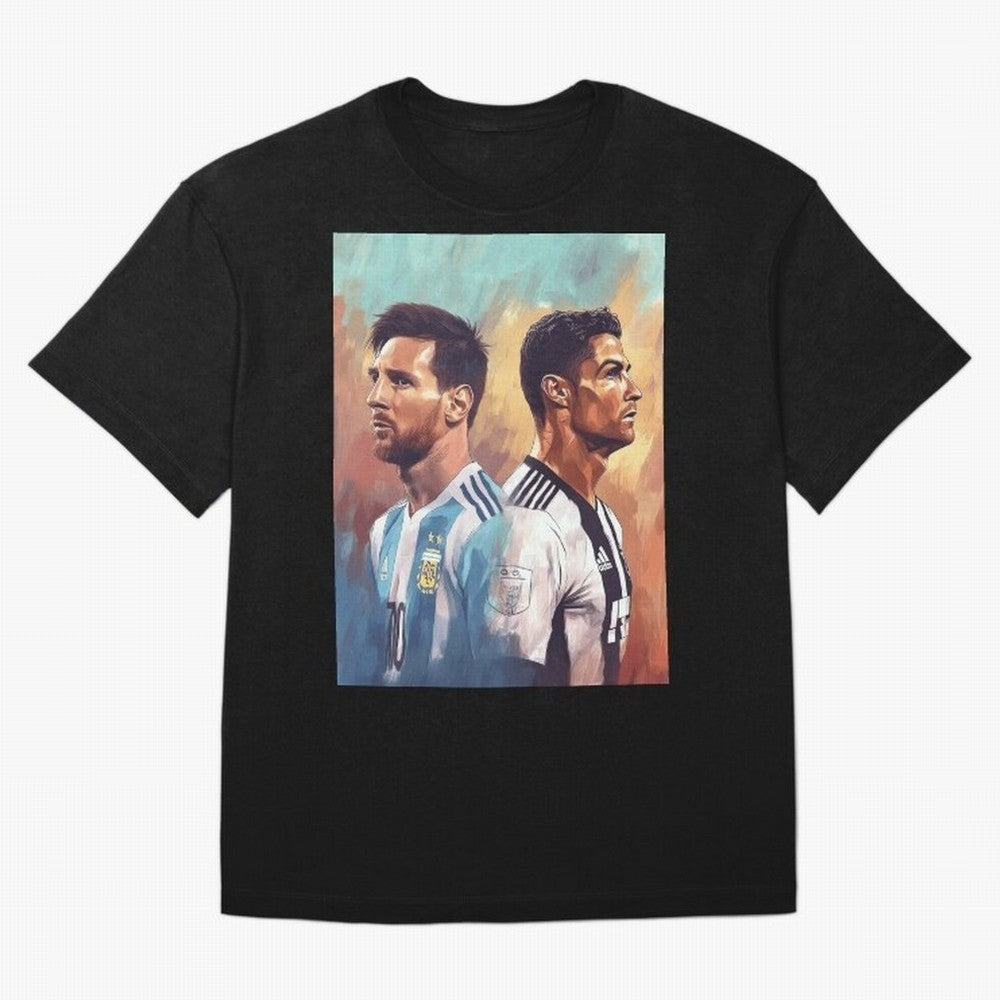 Lionel Messi and Cristiano Ronaldo Oversized T-Shirt Join Supporters Worldwide for FIFA World Cup 2026 Centered on Mbappe, France Energy, Stadium Memories, Football Loyalty, International Chants and Championship Tradition; Perfect for Supporters
