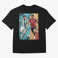 Lionel Messi and Cristiano Ronaldo Oversized T-Shirt Honor the Beautiful Game during FIFA World Cup 2026 Spirit, Made for Argentina and Brazil, Messi and Cristiano Ronaldo, Match Day Excitement, Supporter Culture, Golden Goals and Global Football