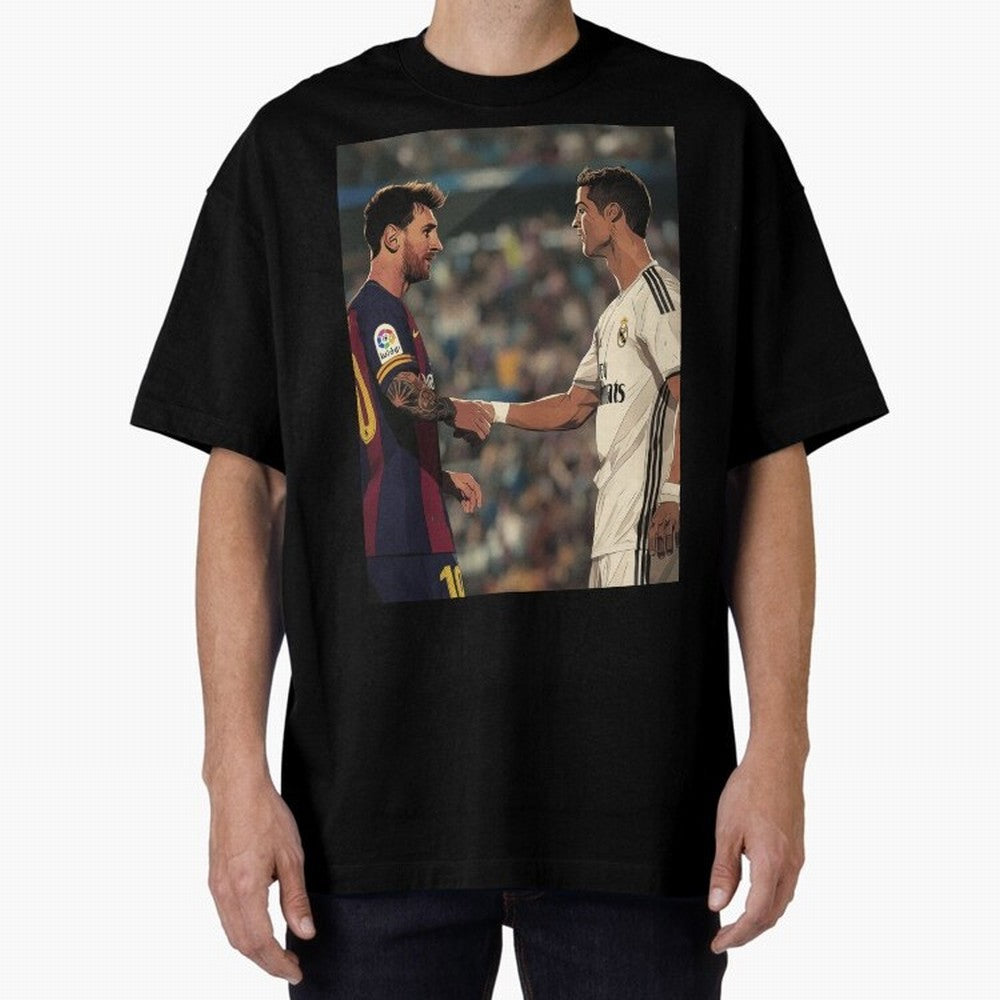 Lionel Messi and Cristiano Ronaldo Oversized T-Shirt Celebrate Every Goal in FIFA World Cup 2026 Group Stage Featuring Neymar, Haaland and Cristiano Ronaldo, Spain and Netherlands Energy, Global Supporter Spirit, Legendary Goals, National Colors