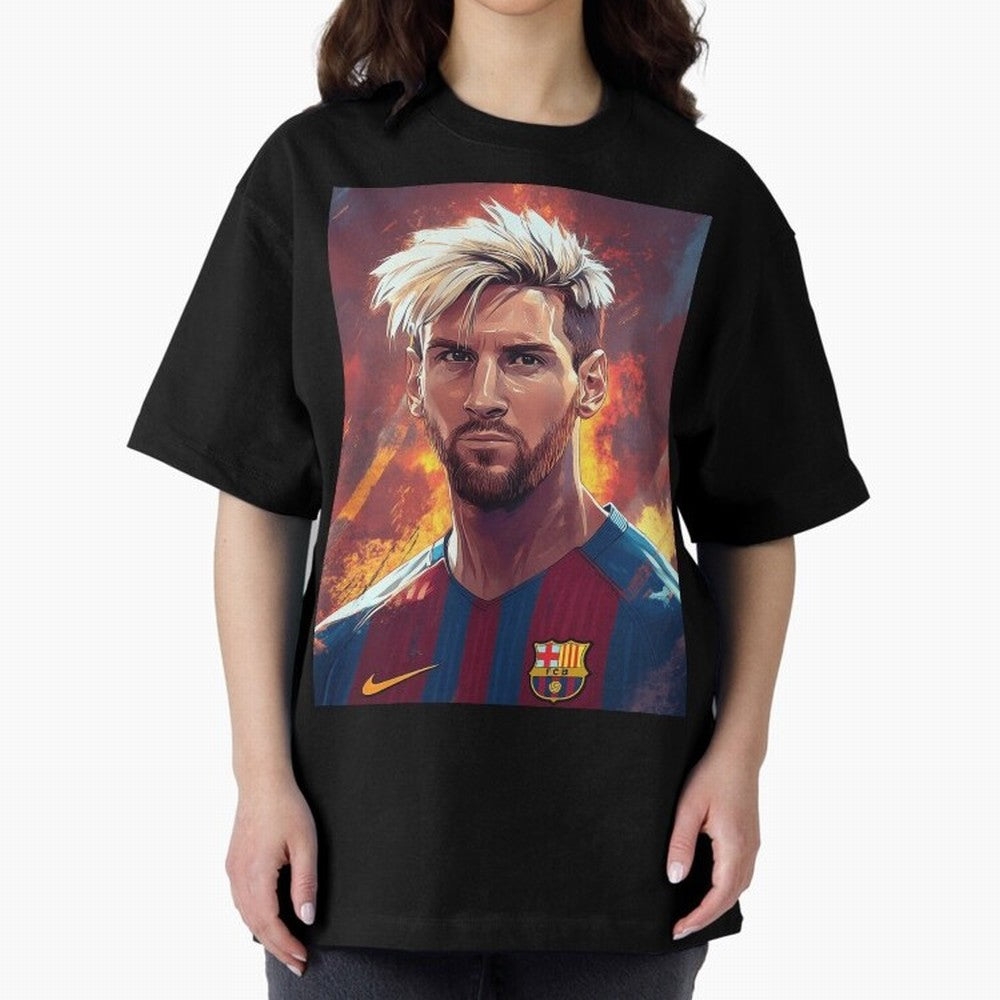Lionel Messi Oversized T-Shirt Feel Match Day Hype around FIFA World Cup 2026, Haaland, Argentina, Football Festival Excitement, Trophy Ambitions, Country Rivalries and Star Player Buzz; Perfect for Supporters Who Want Bold Football Energy, Global