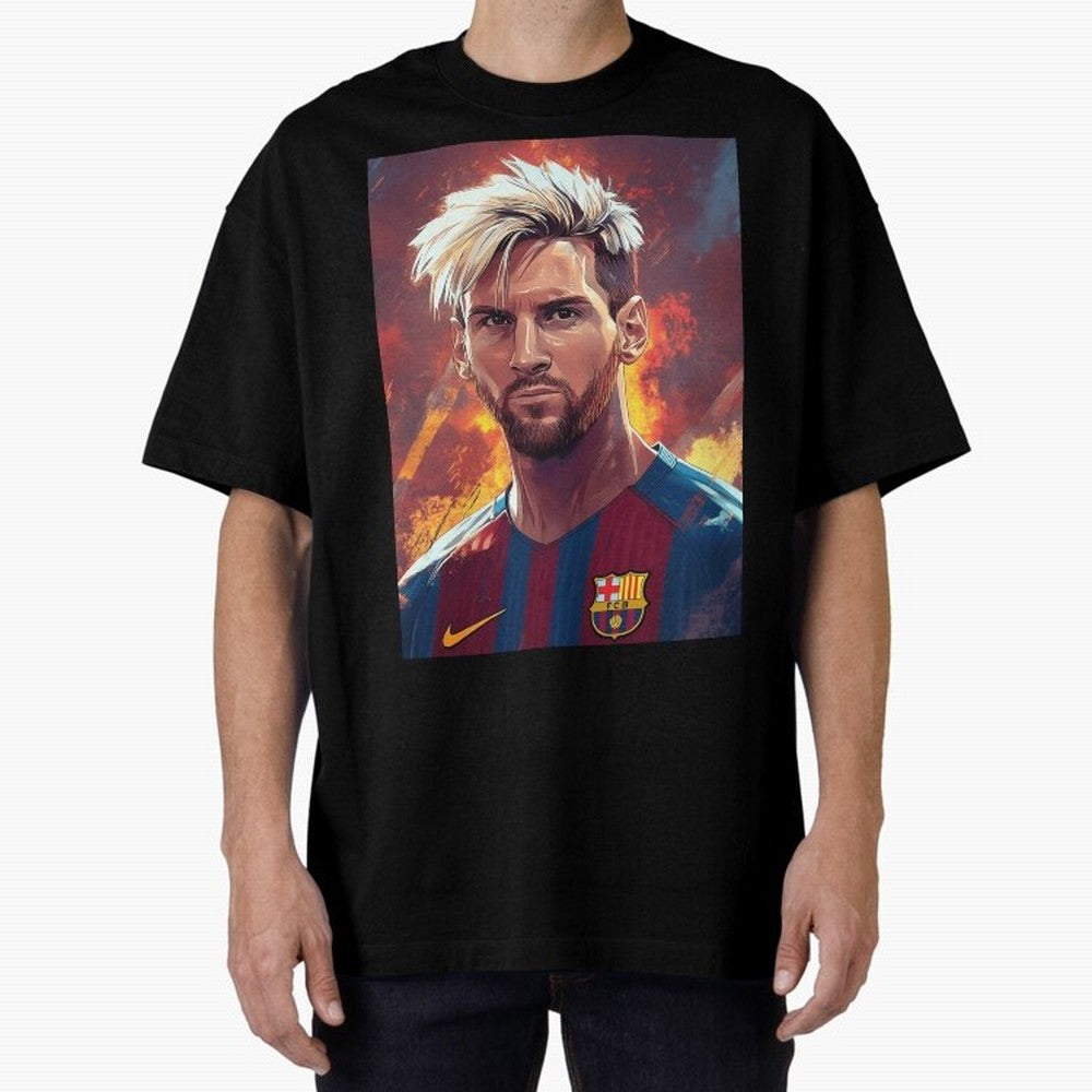 Lionel Messi Oversized T-Shirt Feel Match Day Hype around FIFA World Cup 2026, Haaland, Argentina, Football Festival Excitement, Trophy Ambitions, Country Rivalries and Star Player Buzz; Perfect for Supporters Who Want Bold Football Energy, Global