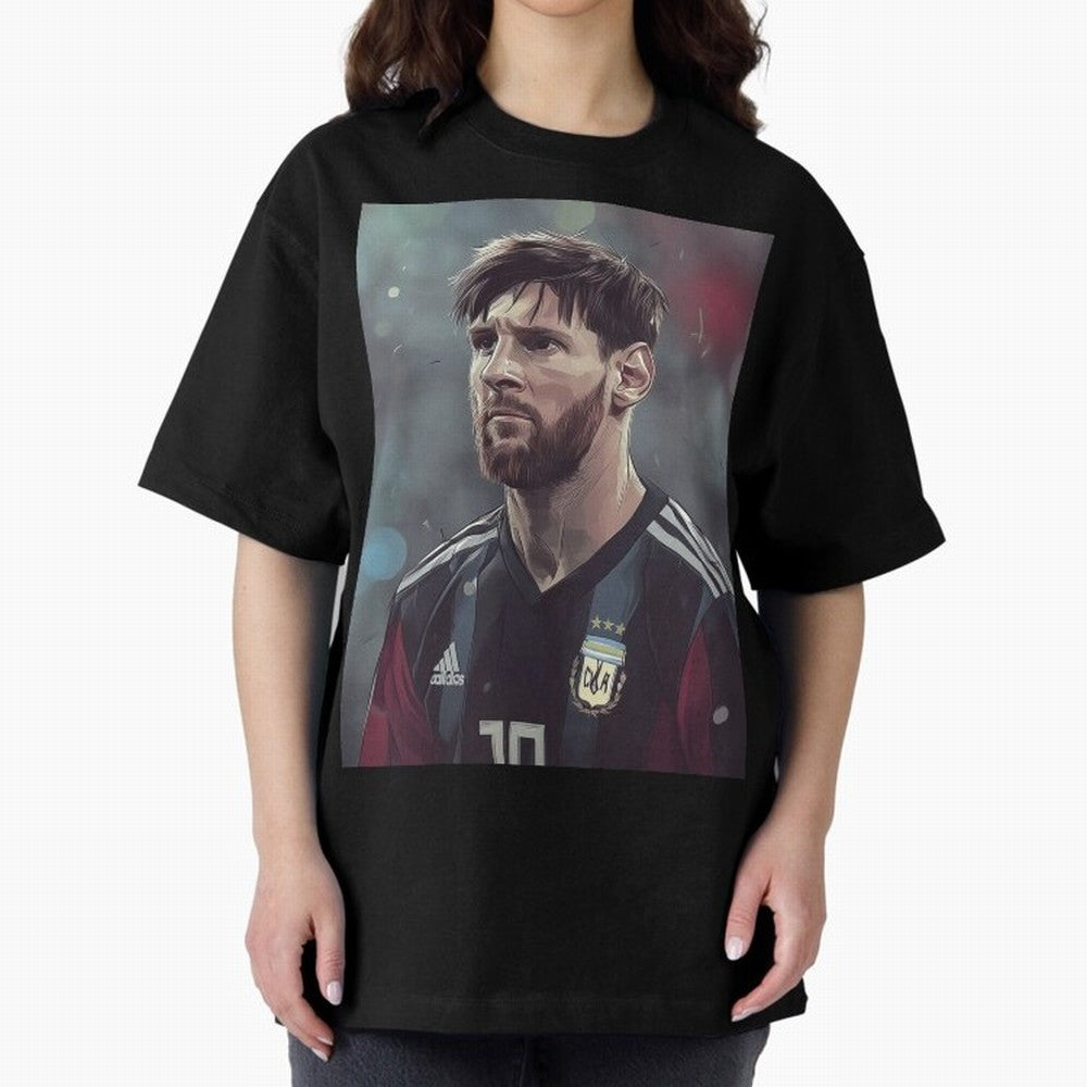 Lionel Messi Oversized T-Shirt Live for the Drama of FIFA World Cup 2026 Centered on Haaland, Brazil, Portugal and Argentina Energy, Vintage Soccer Flavor, Modern Football Stars, National Flags and Final Night Emotion; Ideal for Football Dads,