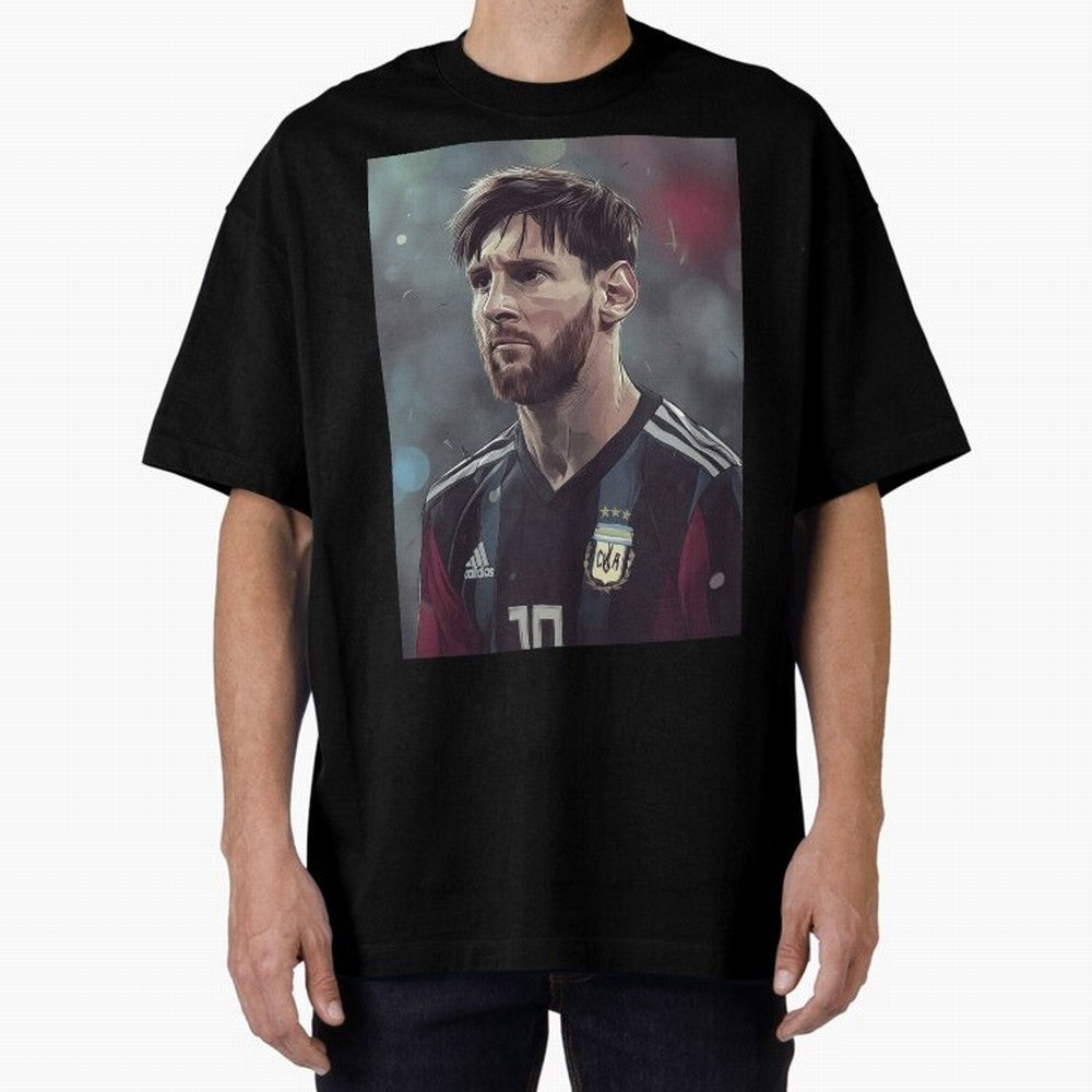 Lionel Messi Oversized T-Shirt Live for the Drama of FIFA World Cup 2026 Centered on Haaland, Brazil, Portugal and Argentina Energy, Vintage Soccer Flavor, Modern Football Stars, National Flags and Final Night Emotion; Ideal for Football Dads,