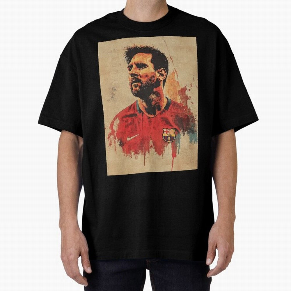 Lionel Messi Oversized T-Shirt Celebrate Unforgettable Nights in FIFA World Cup 2026 Group Stage Spirit, Highlighting Argentina, Messi and Cristiano Ronaldo, Global Supporter Spirit, Legendary Goals, National Colors and Tournament Celebration;