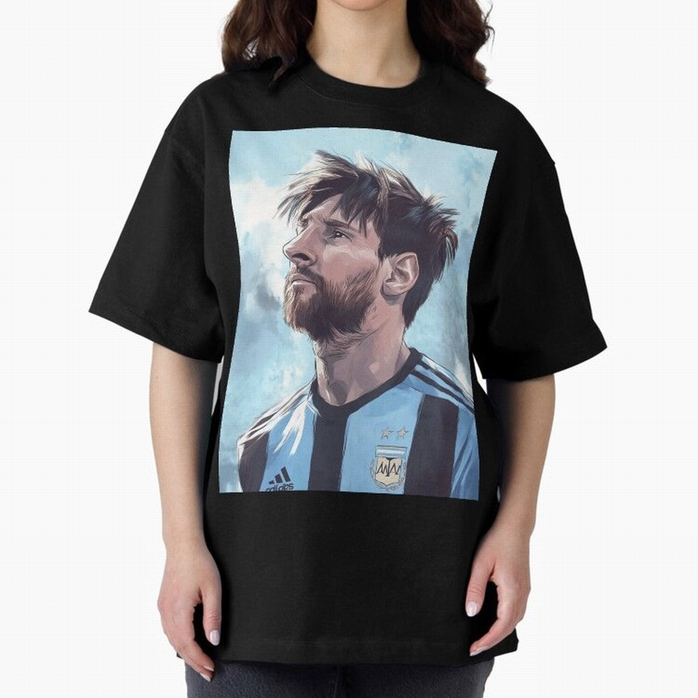 Lionel Messi Oversized T-Shirt Celebrate Classic Football Spirit in FIFA World Cup 2026 USA Canada Mexico Spirit, Made for Brazil, Portugal and Argentina, Cristiano Ronaldo, Haaland and CR7, Worldwide Fan Energy, Dramatic Goals, Stadium Lights and