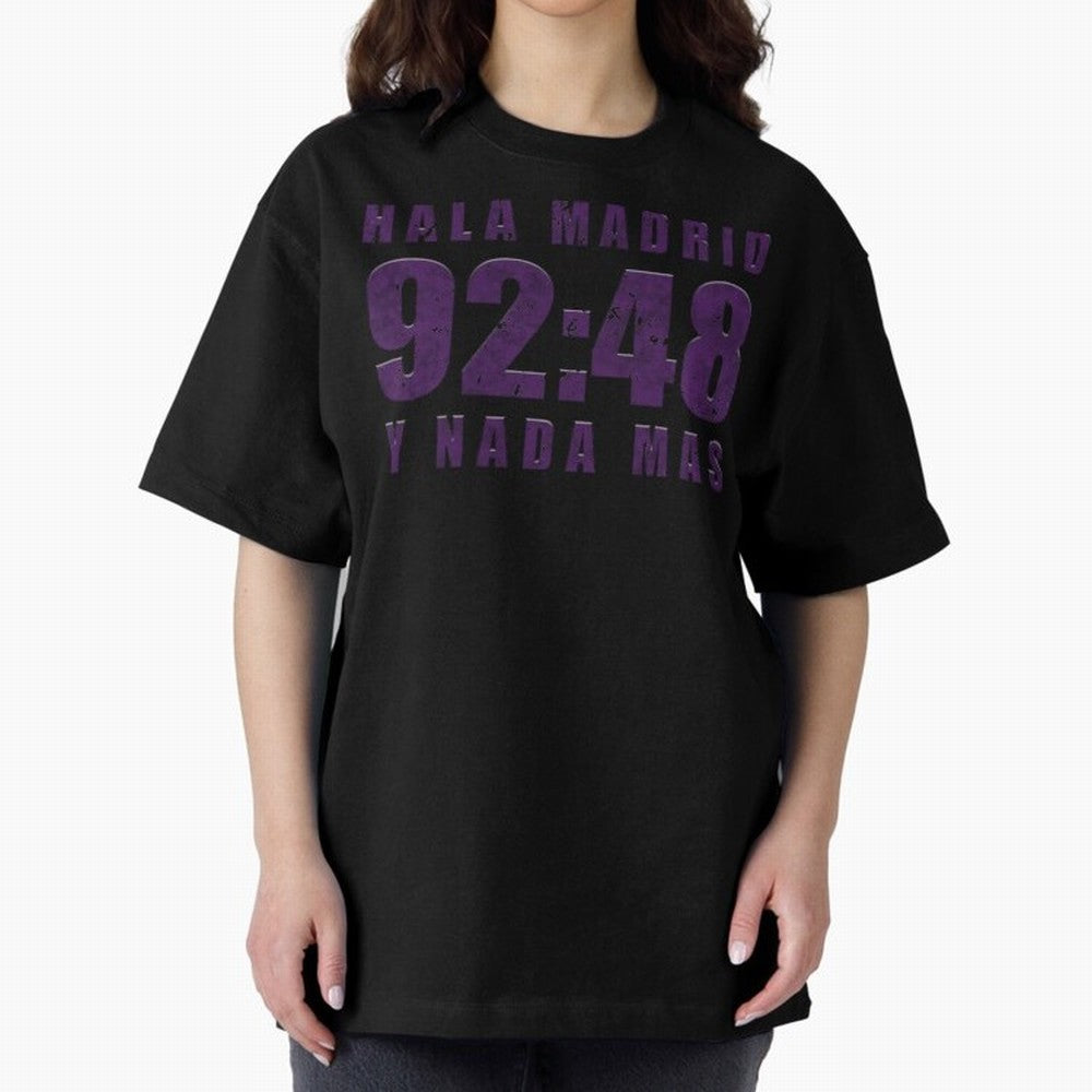 La Decima ChL 92:48 Madrid Hala Madrid Y Nada Mas History Made Madrid Bernabeu Football Soccer Legendary Oversized T-Shirt Celebrate Soccer Greatness during FIFA World Cup 2026 USA Canada Mexico Inspired by Haaland and Mbappe, Spain Energy, Game