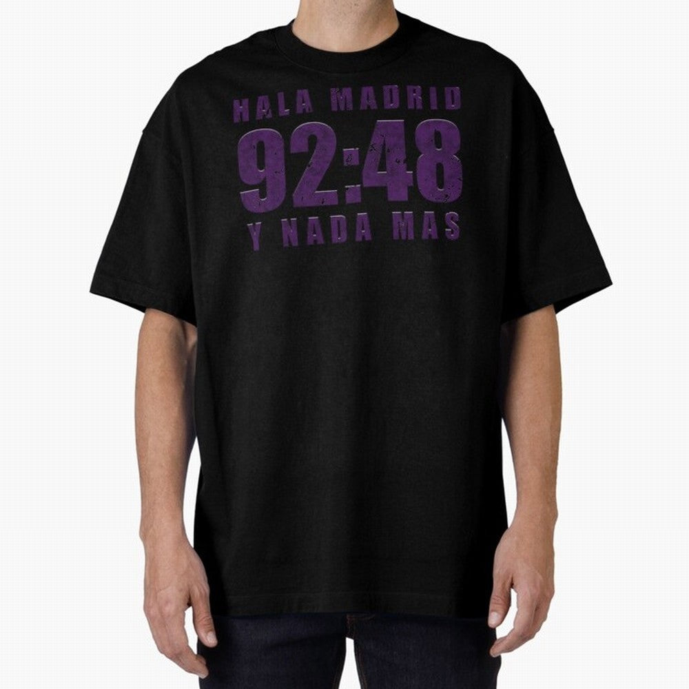 La Decima ChL 92:48 Madrid Hala Madrid Y Nada Mas History Made Madrid Bernabeu Football Soccer Legendary Oversized T-Shirt Celebrate Soccer Greatness during FIFA World Cup 2026 USA Canada Mexico Inspired by Haaland and Mbappe, Spain Energy, Game
