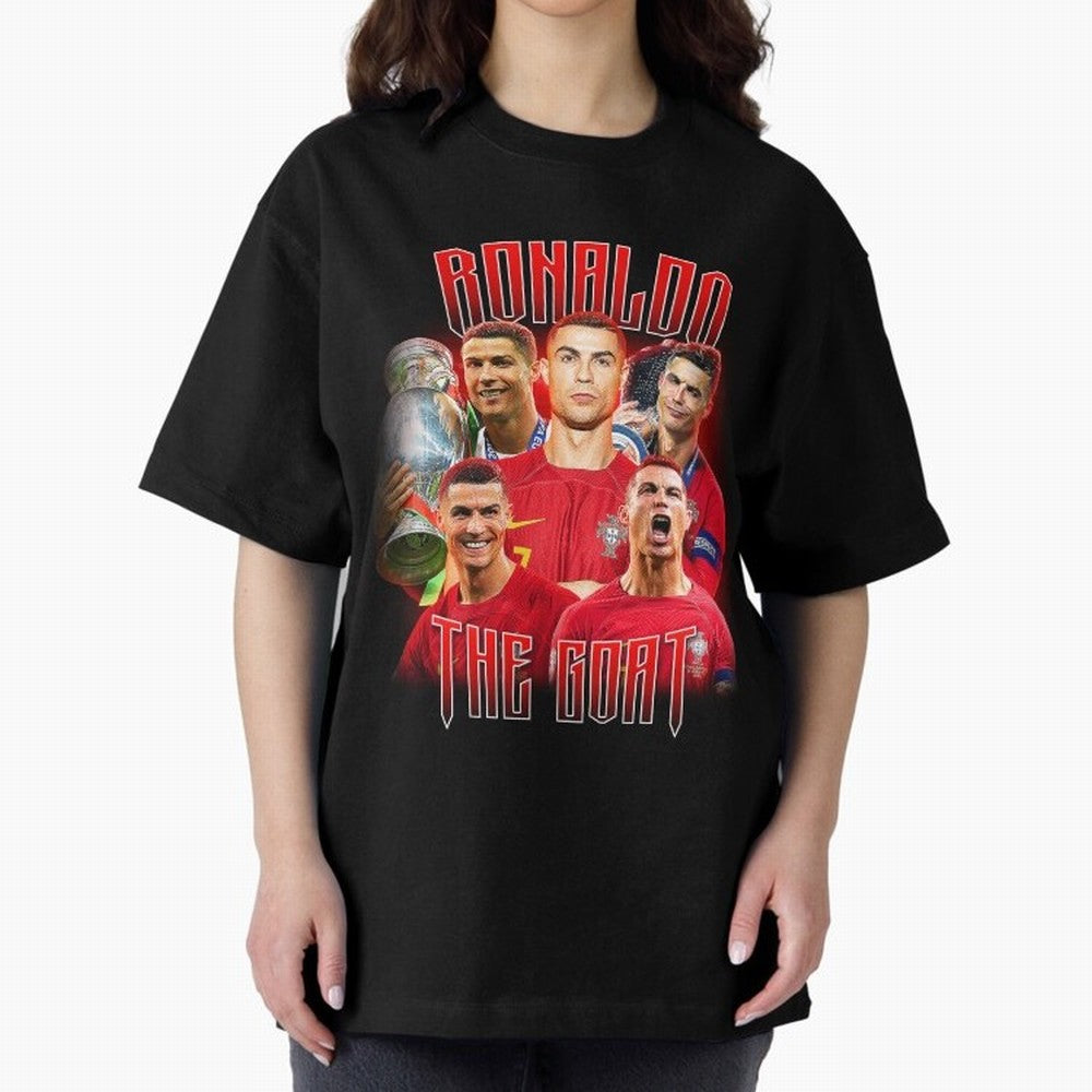 Cristiano Ronaldo Vintage Style Tee, Bootleg Tee, Bootleg T Shirt, Rap Tee Oversized T-Shirt Celebrate Fan Culture around FIFA World Cup 2026 USA Canada Mexico Connected to Mbappe and Neymar, Argentina and Brazil Energy, Classic Soccer Heritage,