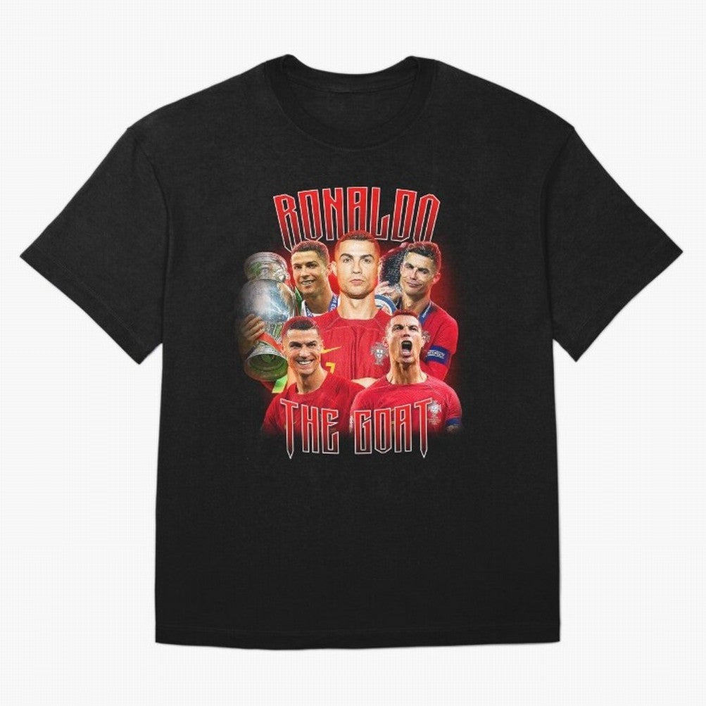 Cristiano Ronaldo Vintage Style Tee, Bootleg Tee, Bootleg T Shirt, Rap Tee Oversized T-Shirt Celebrate Fan Culture around FIFA World Cup 2026 USA Canada Mexico Connected to Mbappe and Neymar, Argentina and Brazil Energy, Classic Soccer Heritage,
