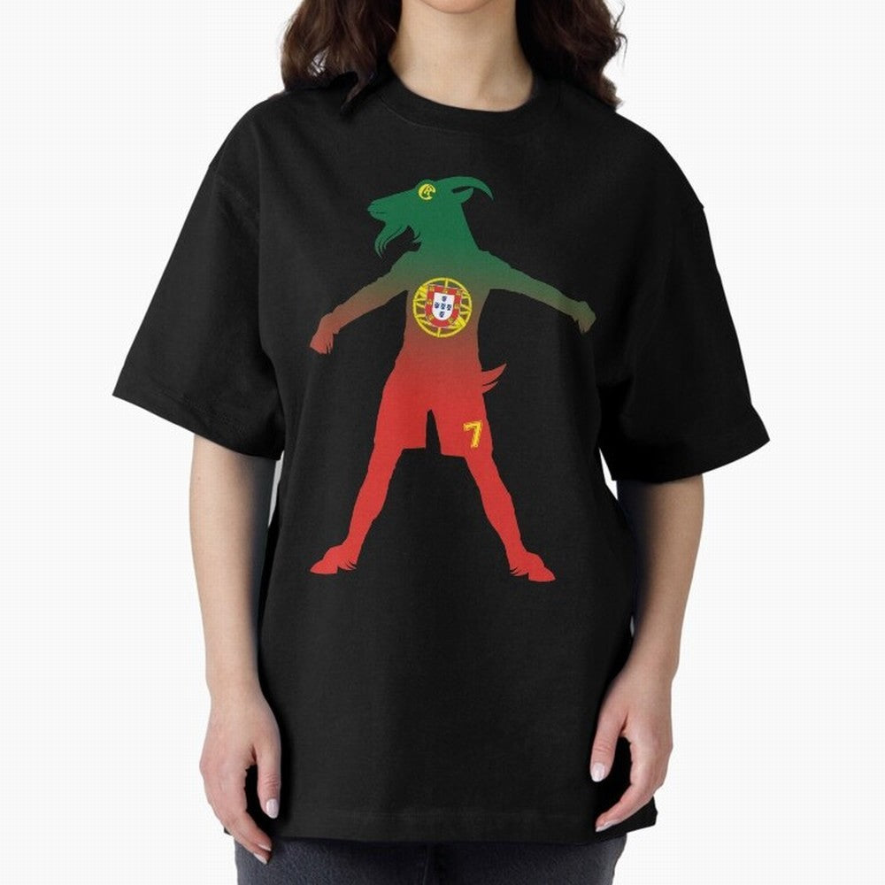 Cristiano Ronaldo GOAT Oversized T-Shirt Build Match Day Hype around FIFA World Cup 2026 Group Stage, CR7 and Messi, Germany, Global Supporter Spirit, Legendary Goals, National Colors and Tournament Celebration; Built for Supporters Chasing Trophy