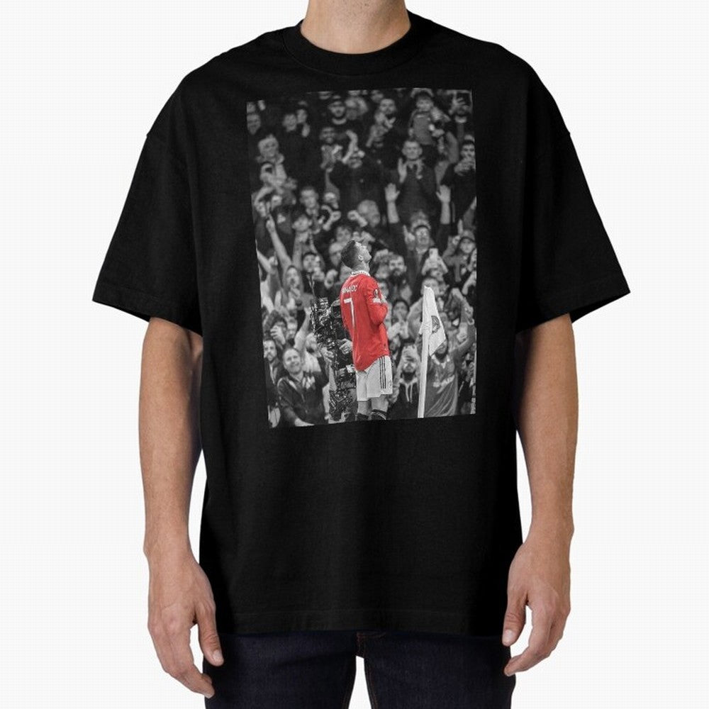 Cristiano Ronaldo Manchester United Oversized T-Shirt Follow the Road to the FIFA World Cup 2026 Journey through Cristiano Ronaldo, Haaland and CR7 Highlights, Argentina, France and Brazil Pride, Vintage Soccer Flavor, Modern Football Stars,