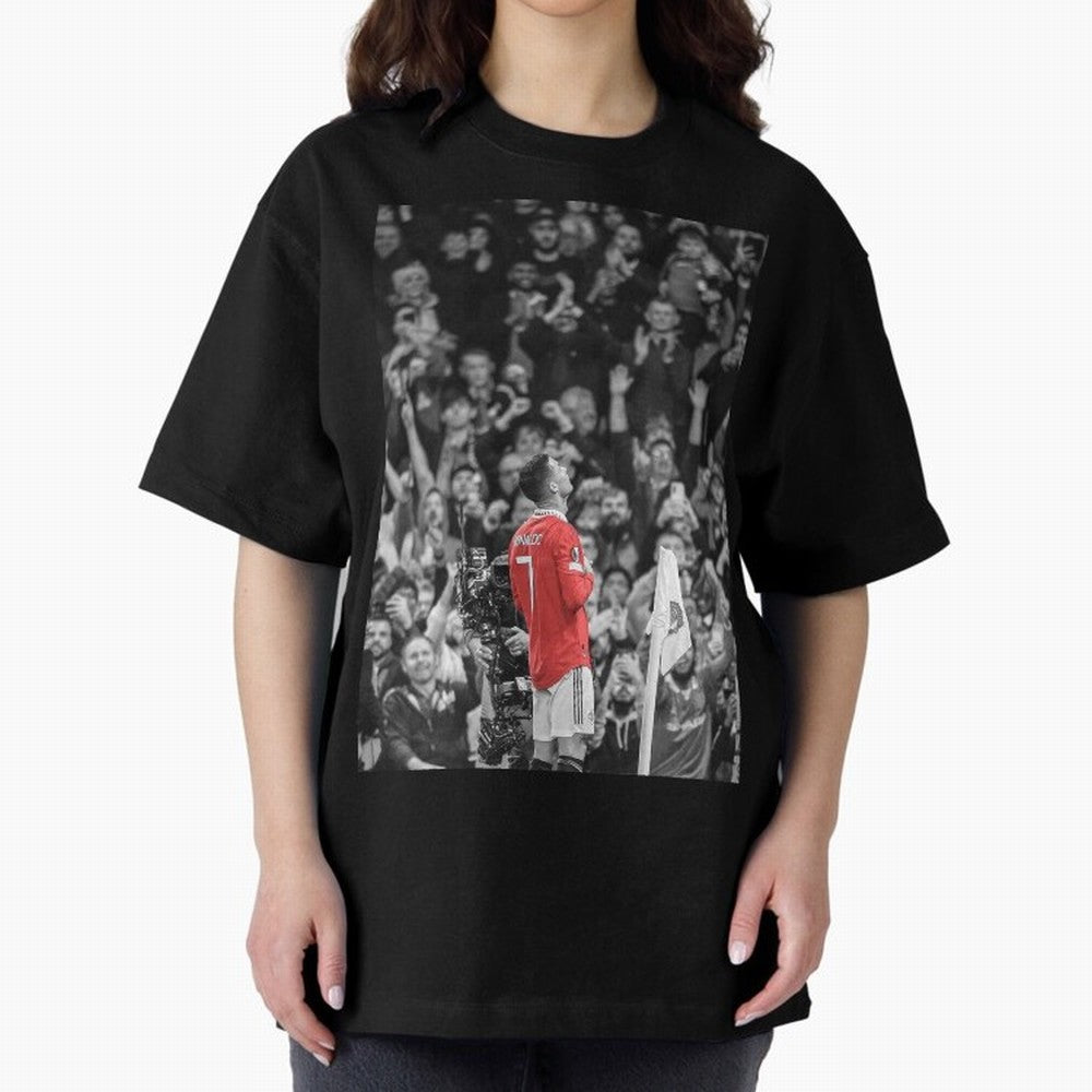 Cristiano Ronaldo Manchester United Oversized T-Shirt Follow the Road to the FIFA World Cup 2026 Journey through Cristiano Ronaldo, Haaland and CR7 Highlights, Argentina, France and Brazil Pride, Vintage Soccer Flavor, Modern Football Stars,