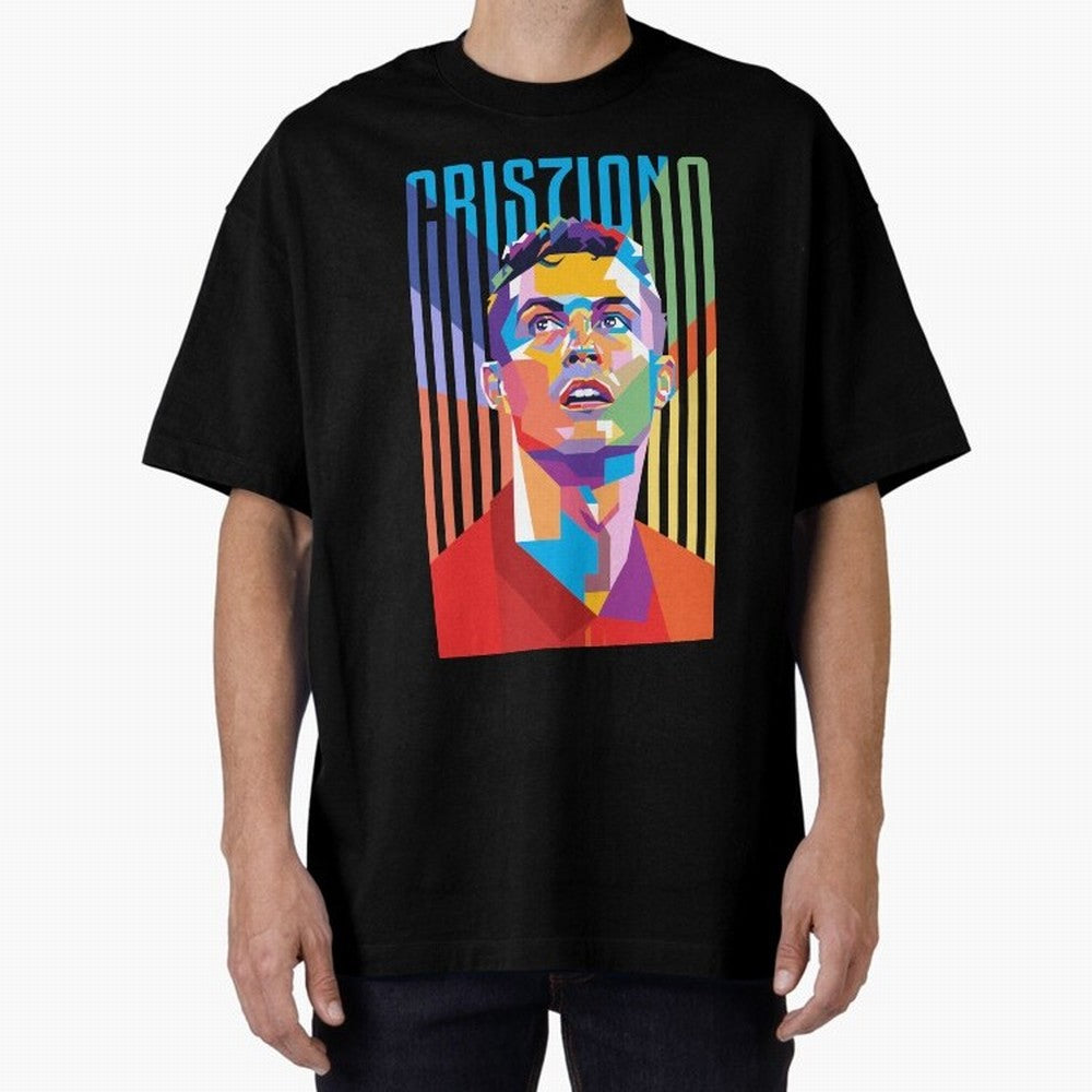 CR7 Pop Art Oversized T-Shirt Celebrate Unforgettable Nights in the FIFA World Cup 2026 Group Stage Journey through Cristiano Ronaldo, Haaland and CR7 Highlights, Argentina and Brazil Pride, Championship Spirit, Famous Goals, Roaring Crowds and