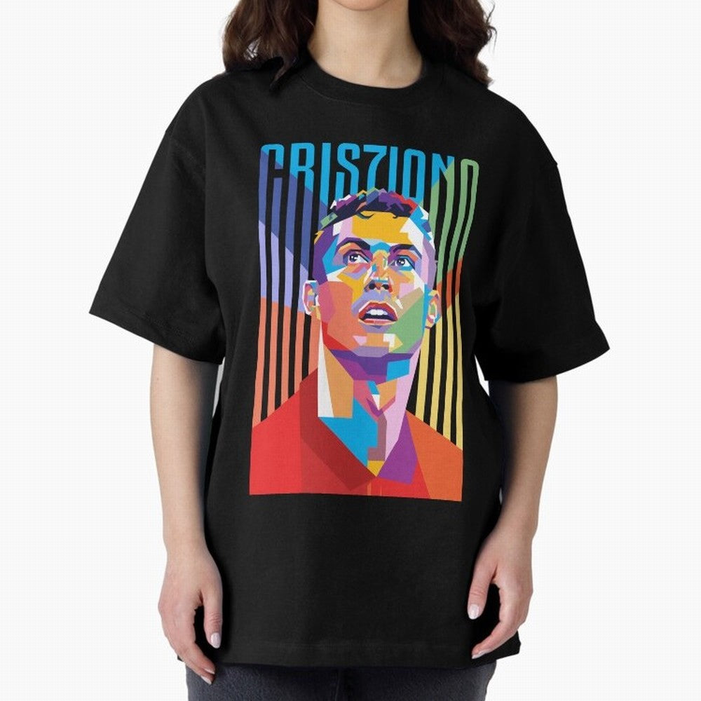 CR7 Pop Art Oversized T-Shirt Celebrate Unforgettable Nights in the FIFA World Cup 2026 Group Stage Journey through Cristiano Ronaldo, Haaland and CR7 Highlights, Argentina and Brazil Pride, Championship Spirit, Famous Goals, Roaring Crowds and