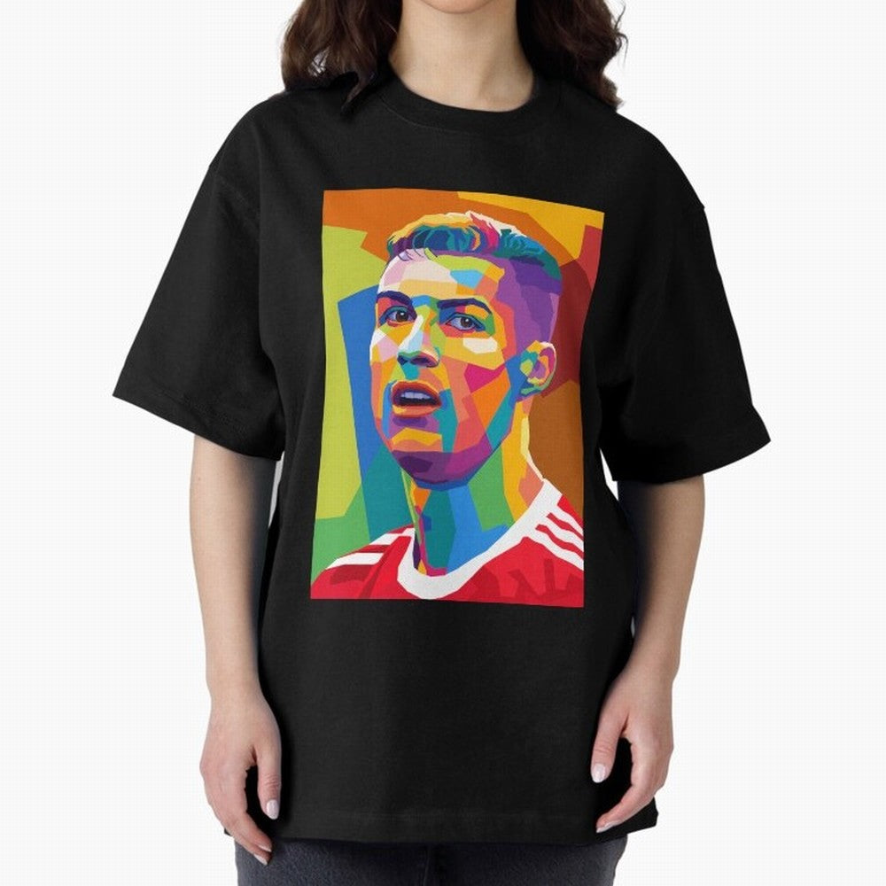 Cristiano Ronaldo Wpap Pop Art Oversized T-Shirt Represent Global Football Passion for FIFA World Cup 2026 USA Canada Mexico, Capturing Neymar, England, France and Netherlands, Soccer Culture, Superstar Moments, National Team Dreams and Competitive