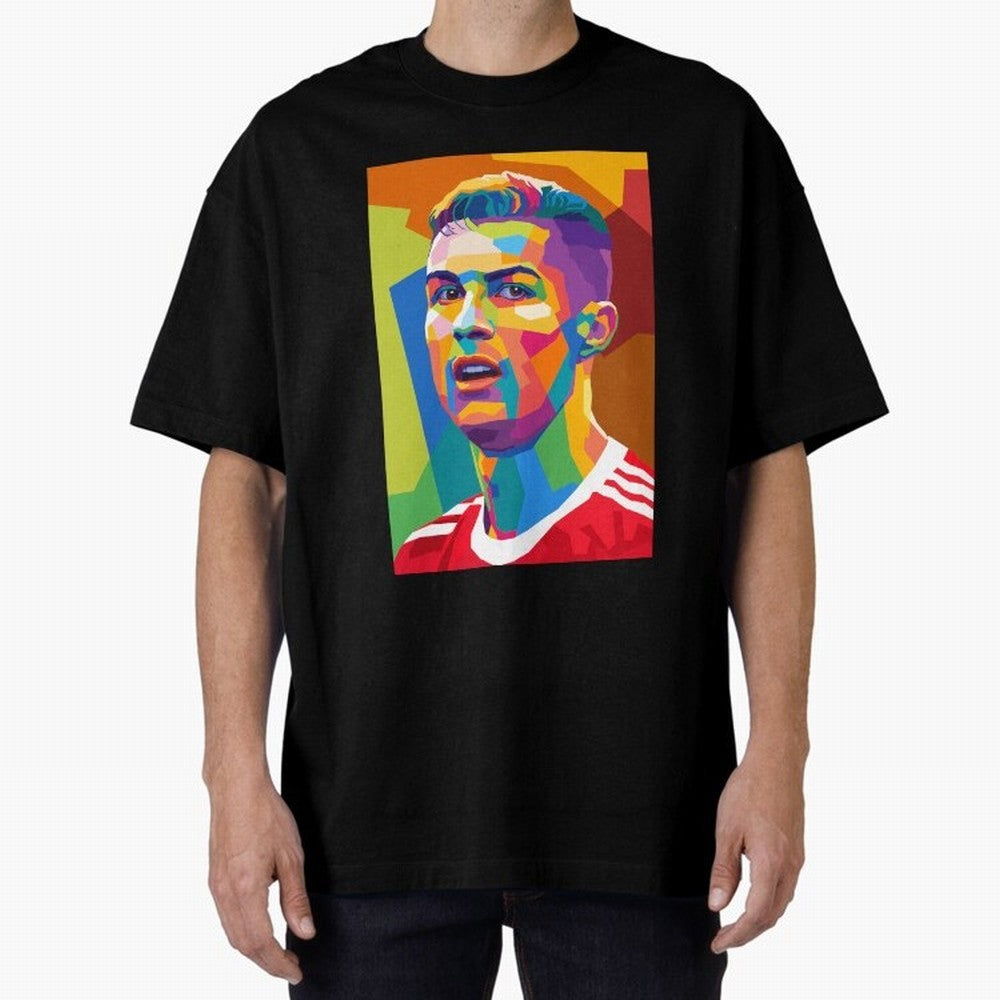 Cristiano Ronaldo Wpap Pop Art Oversized T-Shirt Represent Global Football Passion for FIFA World Cup 2026 USA Canada Mexico, Capturing Neymar, England, France and Netherlands, Soccer Culture, Superstar Moments, National Team Dreams and Competitive