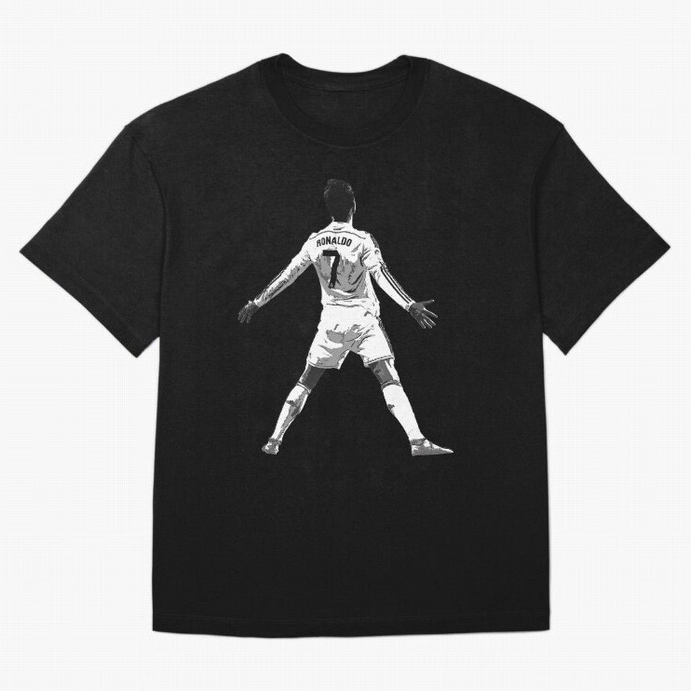 CR7 Cristiano Ronaldo Artwork - Pop Art Style Oversized T-Shirt Celebrate Golden Goal Energy in Global Football Passion for FIFA World Cup 2026, Highlighting Mbappe, Spain and Netherlands, Retro Football Energy, Iconic Rivalries, Trophy Chase Drama