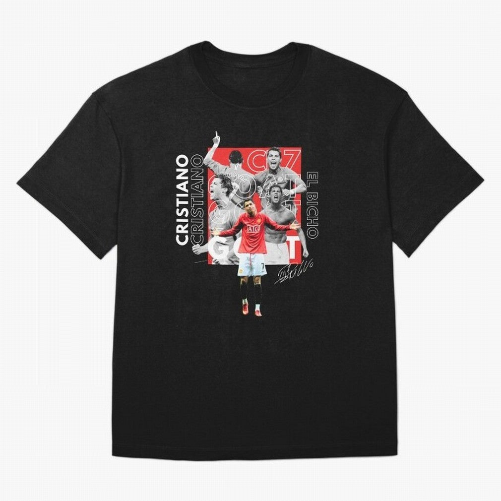 Cristiano Ronaldo CR7 Oversized T-Shirt Relive FIFA World Cup 2026 Group Stage Featuring Neymar, Haaland and Cristiano Ronaldo, France Energy, Championship Spirit, Famous Goals, Roaring Crowds and International Football Unity; Great for Supporters