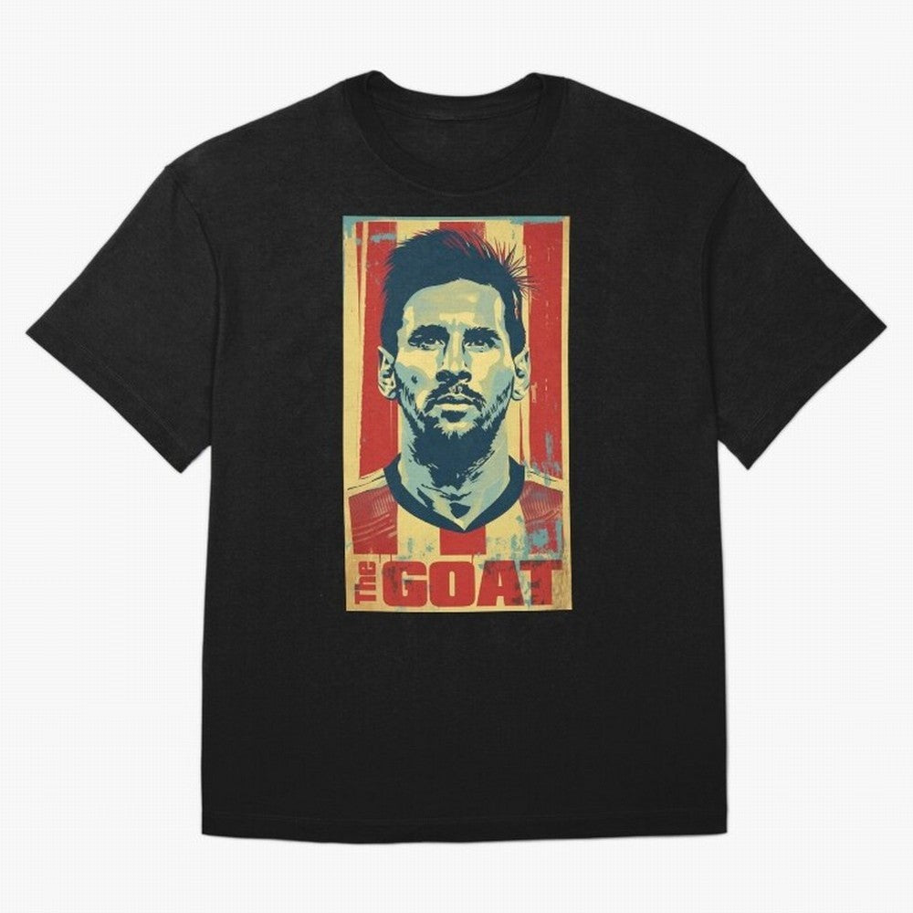 Messi The GOAT Graphic poster design Oversized T-Shirt Bring Trophy Dreams to FIFA World Cup 2026 USA Canada Mexico for Fans of Mbappe and Germany, Bringing Champion Mindset, Group Stage Buzz, Knockout Tension and Passionate Fan Culture; Perfect