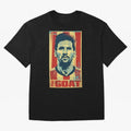 Messi The GOAT Graphic poster design Oversized T-Shirt Bring Trophy Dreams to FIFA World Cup 2026 USA Canada Mexico for Fans of Mbappe and Germany, Bringing Champion Mindset, Group Stage Buzz, Knockout Tension and Passionate Fan Culture; Perfect