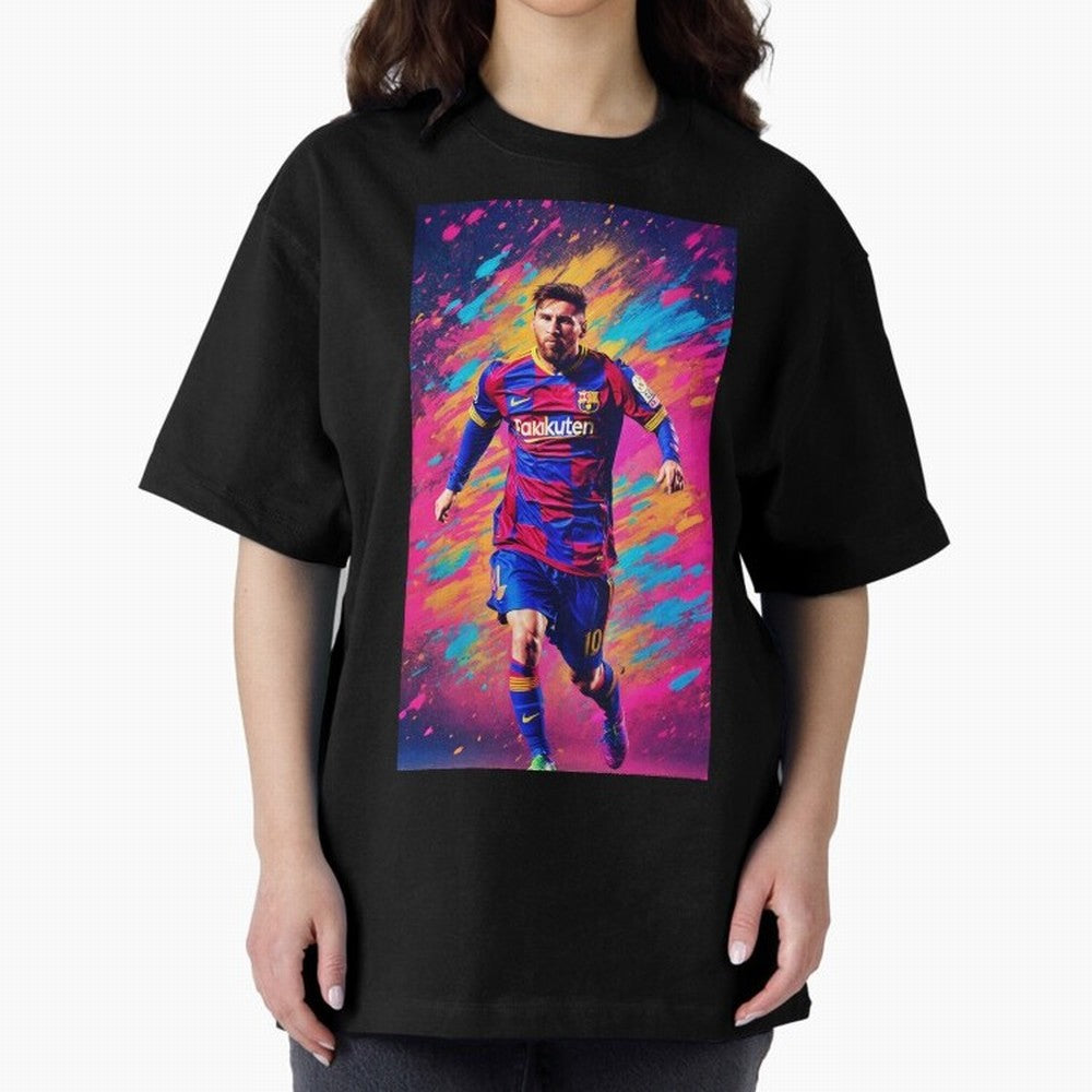 Lionel Messi Oversized T-Shirt Show Match Day Excitement for the FIFA World Cup 2026 Journey through Haaland and Mbappe Highlights, Spain and Netherlands Pride, Stadium Memories, Football Loyalty, International Chants and Championship Tradition;
