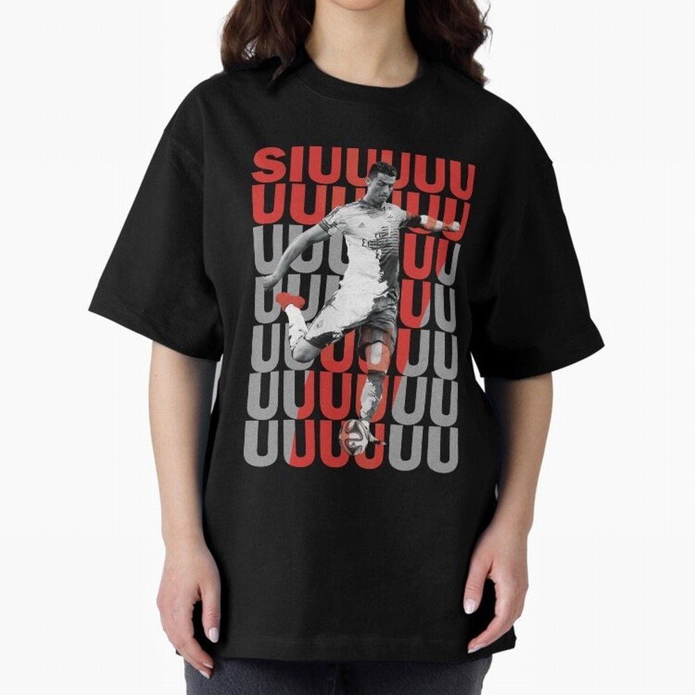 Siuuuuuu Cristiano Ronaldo Oversized T-Shirt Honor the Football Icons of FIFA World Cup 2026 for Fans of Cristiano Ronaldo and Germany, Bringing Football Festival Excitement, Trophy Ambitions, Country Rivalries and Star Player Buzz; Ideal for