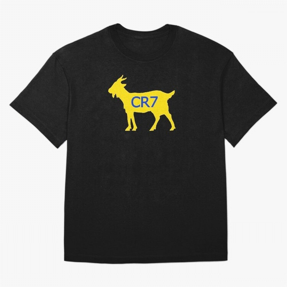 CR7 GOAT Yellow Al Nassr Oversized T-Shirt Honor Champions and Dreams in Match Day Hype around FIFA World Cup 2026, Messi, England and Germany, Vintage Soccer Flavor, Modern Football Stars, National Flags and Final Night Emotion; Perfect for